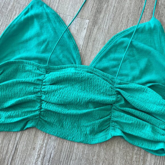 Womens Urban Outfitters Green Cropped Tank Top - L - Picture 4 of 5